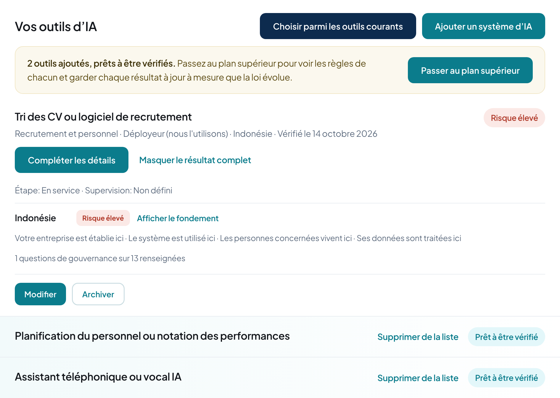 Vos outils d’IA, chacun avec son niveau de risque par marché