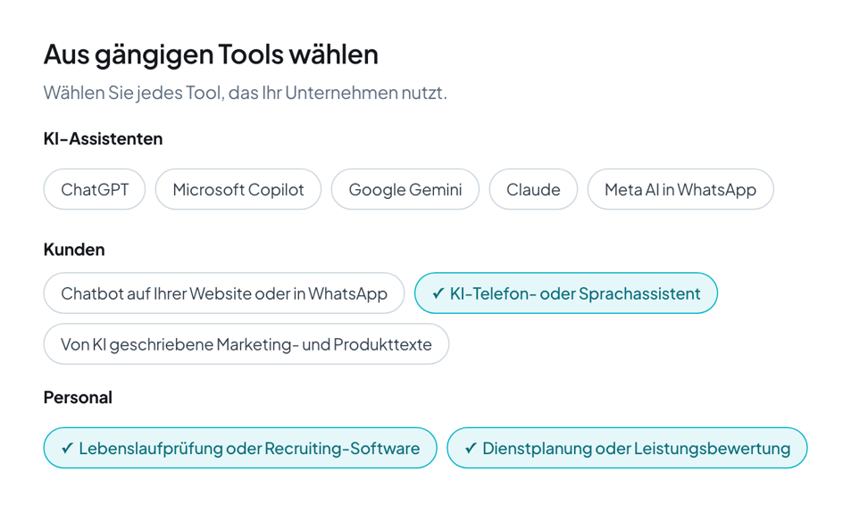 Auswahl aus gängigen KI-Tools