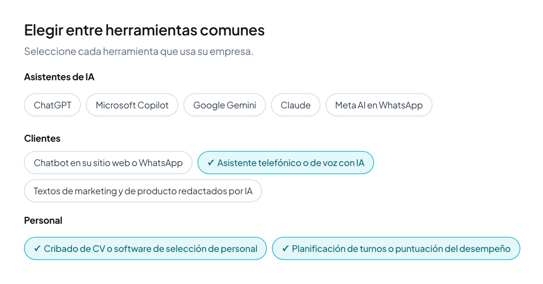 Elija entre herramientas de IA habituales